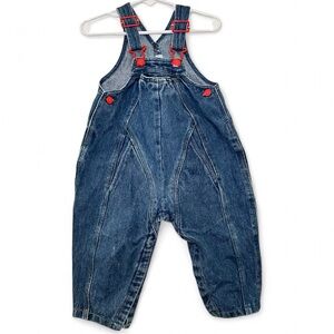 Vintage Hush Puppies Overalls 18M Balloon Bubble Jean Denim Toddler Baby